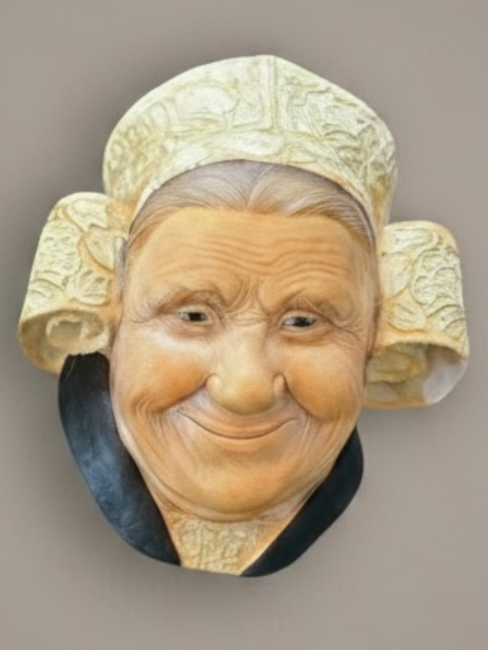 Vintage Bossons Chalkware Bretonne Lady Head 1960s England